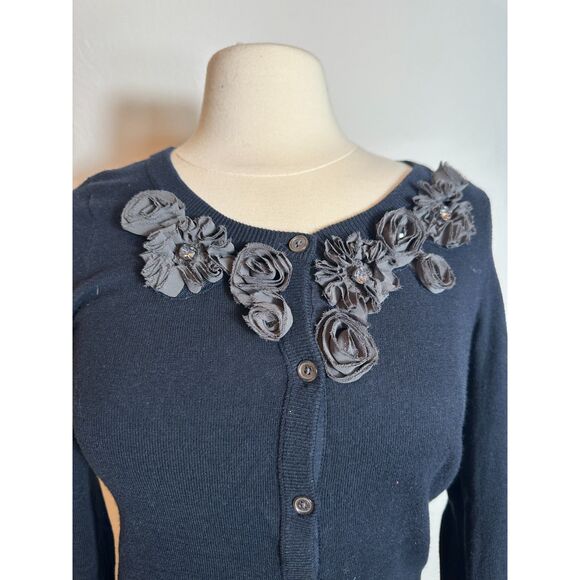 Abercrombie and Fitch Y2K Long Sleeve Blouse Floral Accents Size Medium - Picture 4 of 7